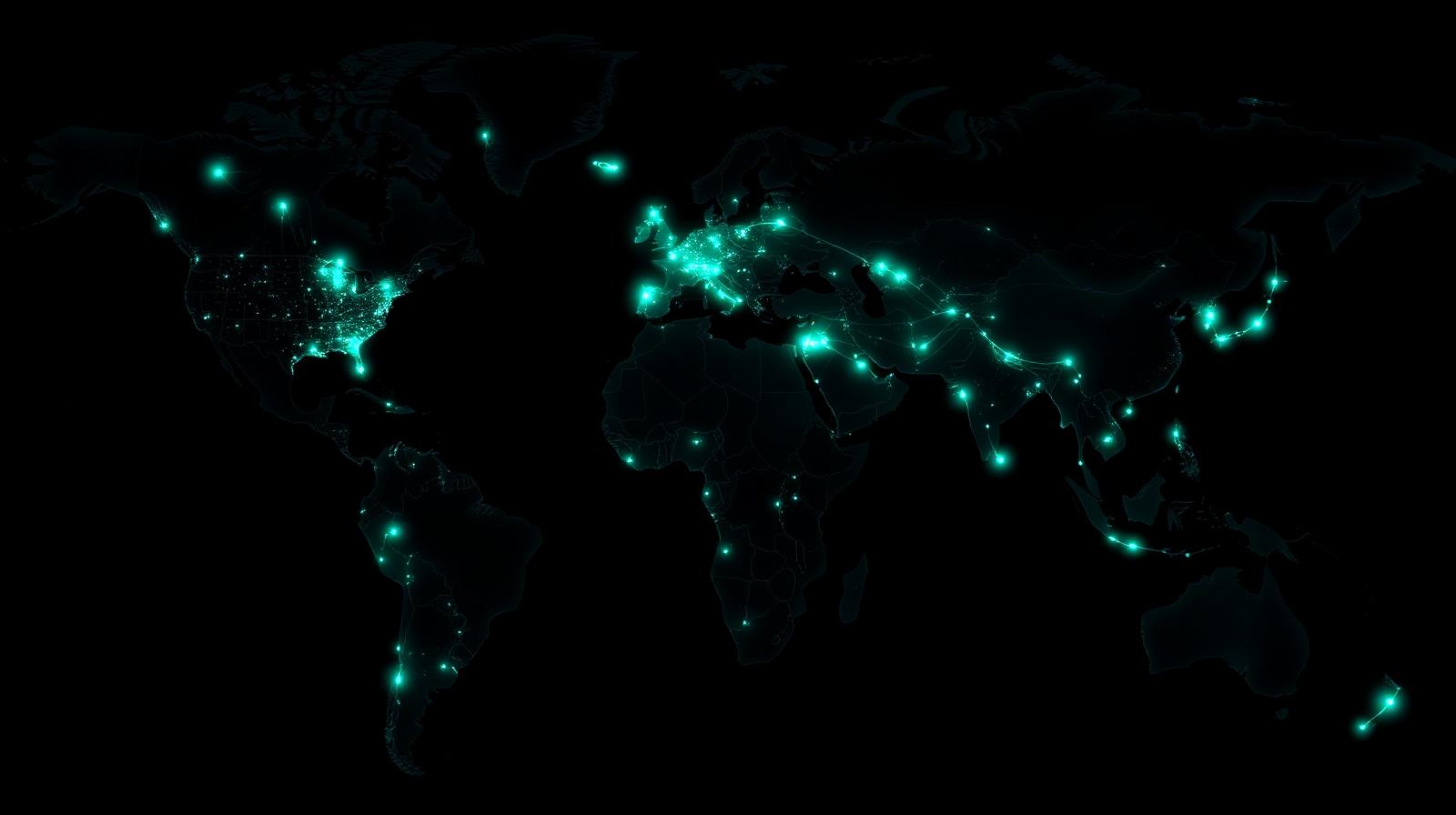 Global network coverage map